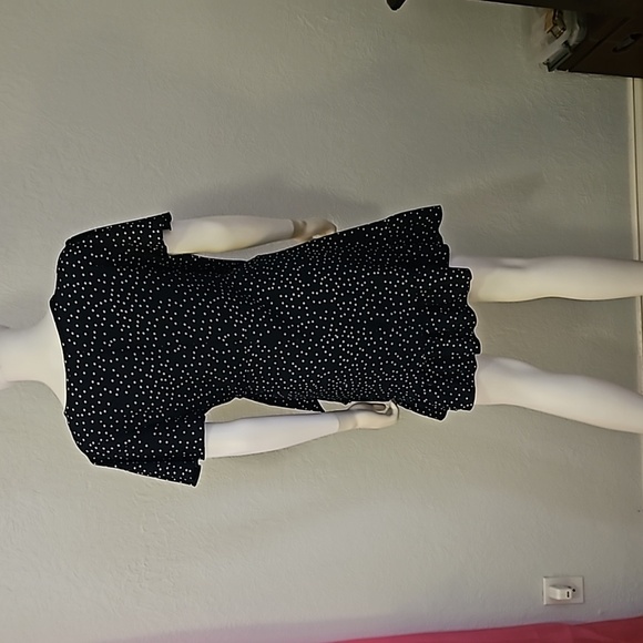 RELIPOP Polka Dot Ruffle Flounce Wrap Dress Large - Picture 7 of 10